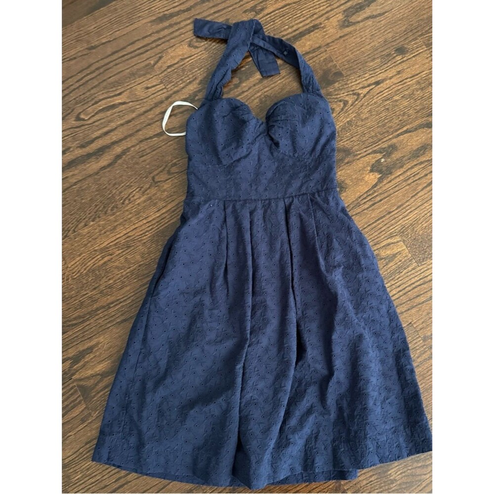 Lilly Pulitzer navy halter eyelet dress - size 0